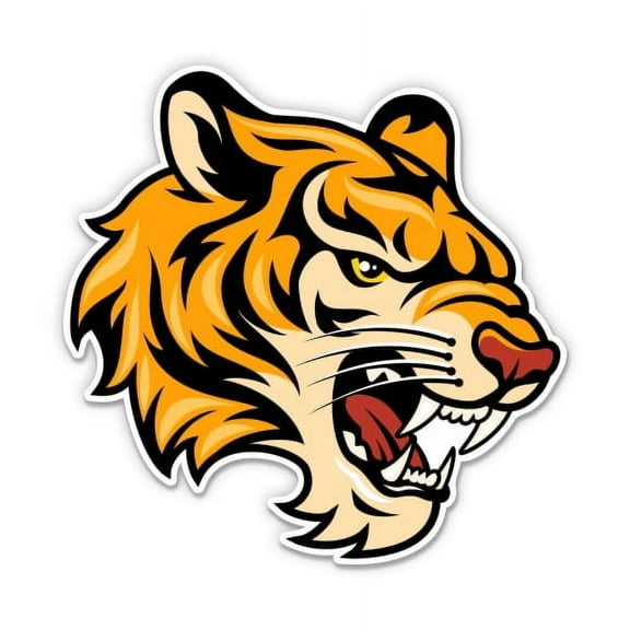 Tiger Retro Tattoo Style - 12" Vinyl Sticker Waterproof Decal