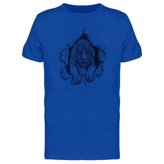 Tiger Ripped Paper Sketch Tee Men's -Image by Shutterstock
