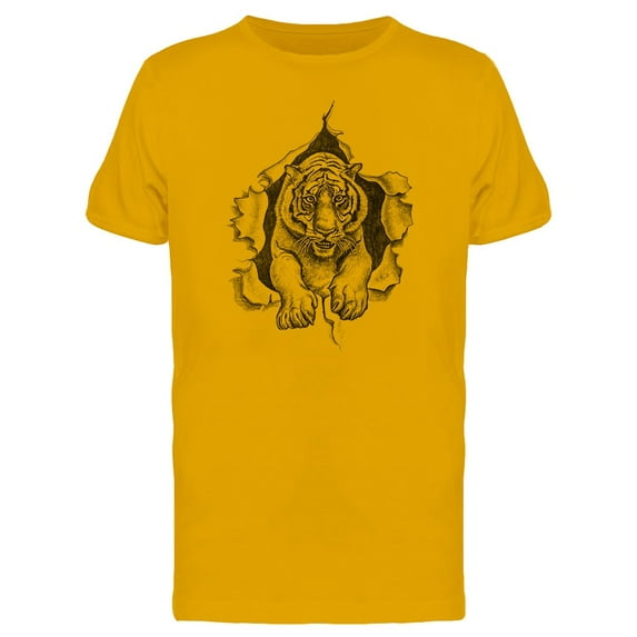 Tiger Ripped Paper Sketch Tee Men's -Image by Shutterstock