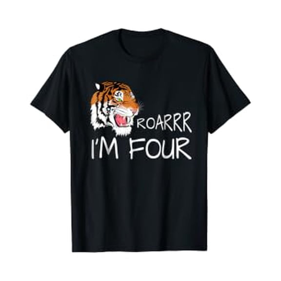 Tiger Roar Im Four - 4Th Birthday T-Shirt, Unisex T-Shirt