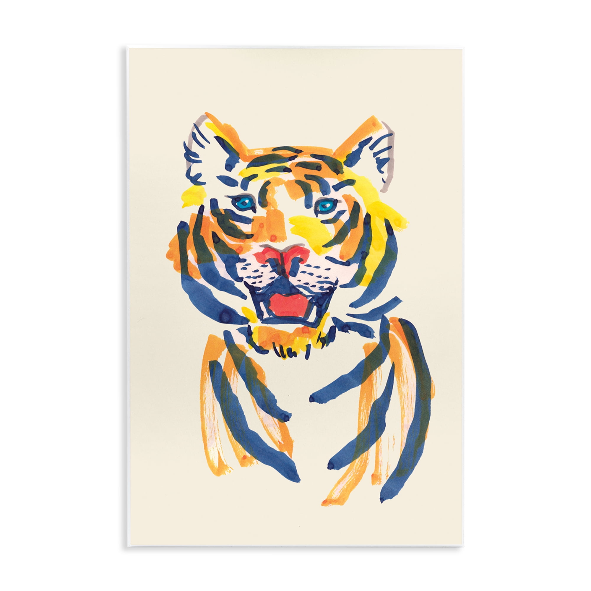 Tiger Roar Watercolor Wall Plaque Art, design by Karolina Sato