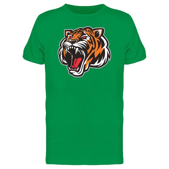 Tiger Roaring Mascot Doodle Tee Men's - Men T-Shirt, Large
