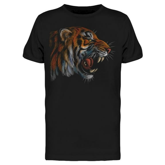 Tiger Roaring Portrait T-Shirt Men -Image by Shutterstock, Male Small