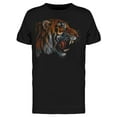 thumbnail image 1 of Tiger Roaring Portrait T-Shirt Men -Image by Shutterstock, Male x-Large, 1 of 2