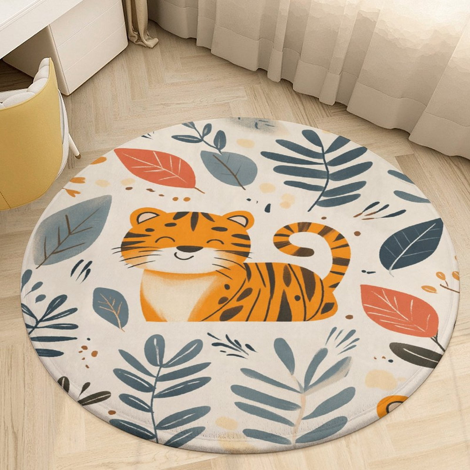 Tiger Round Area Rugs for Bedroom Living Room, 6FT Soft Indoor Circle ...