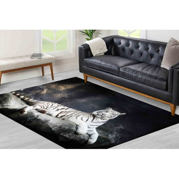 Tiger Rugs, Man Cave Rugs, Farmhouse Rug, Animal Rugs, Bath Rug, Runner Rug, Pet Friendly Rug, Customs Rug, Corridor Rug, Car Mat, 3.3'x5' - 100x150 cm
