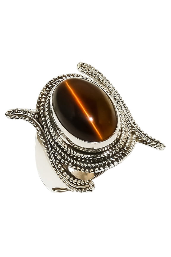 Tiger'S Eye Solid 925 Sterling Silver Jewelry Ring s.9 SR267-24 SR267-24