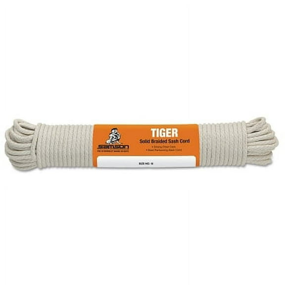 Tiger Sash Cord, 450 lb Capacity, 100 ft, 5/16 in dia, Cotton, White | Bundle of 2 Each