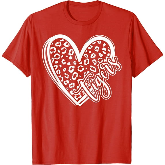 Tiger School Team Spirit Mascot Cute Softstyle Unisex T-Shirt,Red Color,Size YS