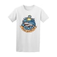 thumbnail image 1 of Tiger Shark Attack Lighthouse  T-Shirt Men -Image by Shutterstock, Male 3X-Large, 1 of 2