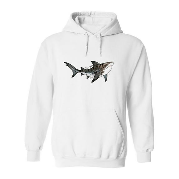 Tiger Shark Watercolor Hoodie Men -Image by Shutterstock, Male XX-Large
