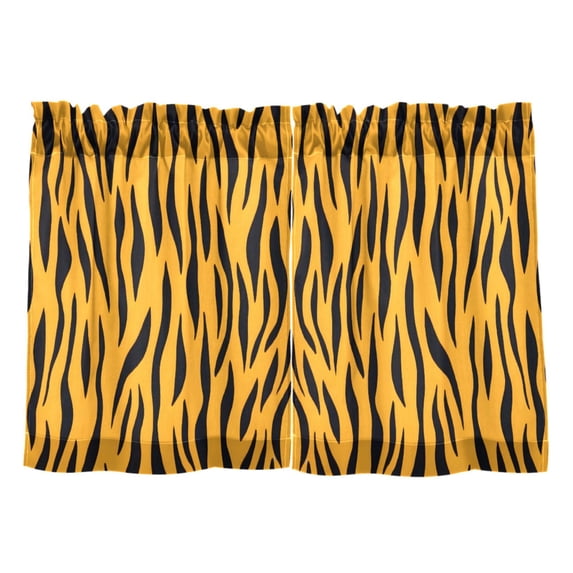 Tiger Skin Pattern Tier Curtains Tier Kitchen Living Room Bedroom Balcony 2 Panels 27x36 Inch
