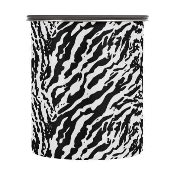 Tiger Skin Print Airtight Coffee Bean Canister 30oz Food Storage Containers with Lids For Gournd, Tea, Sugar, Flour, Rice, Cereal, Candy Cookie Jar