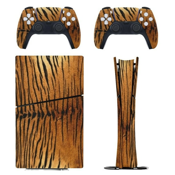 Tiger Skin Texture PS5/PS5 Pro/PS5 Slim Digital Disc Skin Sticker For Console And Controller Skins