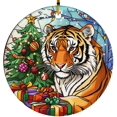 thumbnail image 1 of Tiger Stained Glass Ornaments, Tiger Ornament,Tiger Christmas Tree Ornament, Tiger Xmas Decorations I7eDtE, 1 of 5