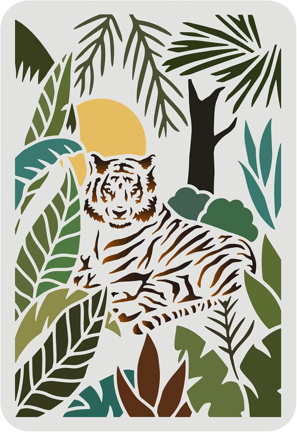 Tiger Stencils 11.7x8.3 inch Wild Animal Stencils Plastic Jungle Tiger ...