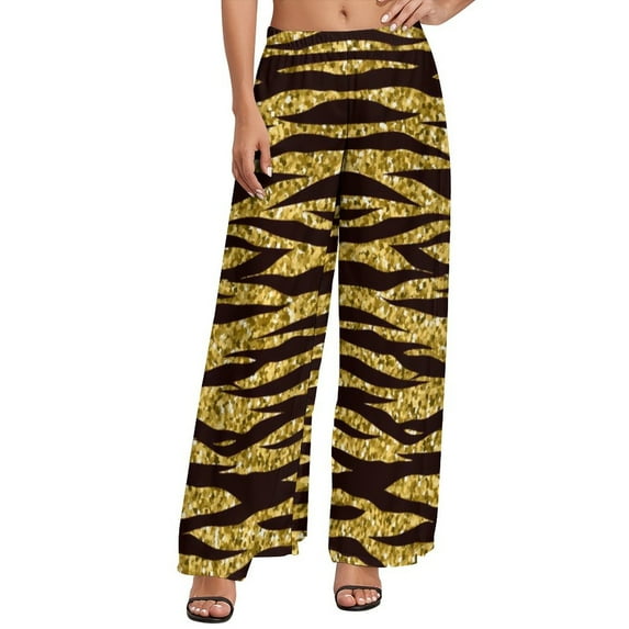 Tiger Straight Pants Modern Animal Print Sexy Wide Leg Pants Womens Big Size Streetwear Custom Trousers