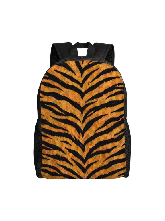 Tiger Stripe Animal Print Backpack Full Front Print Travel Laptop Bag for Men and Women