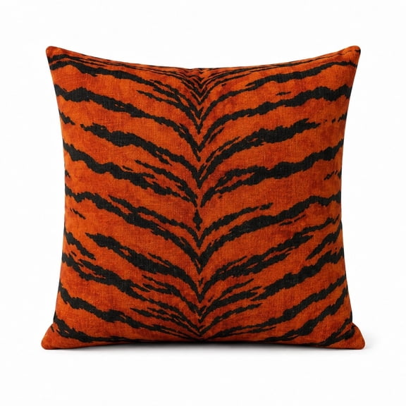 Tiger Stripe Decorative Pillow Cover, 1-Side Printed Throw Pillow Cover