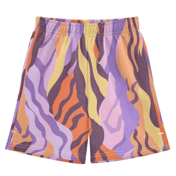 Tiger Stripe Pattern Athletic Shorts Breathable with Comfort Fit Drawstring Casual Sweatshorts Medium