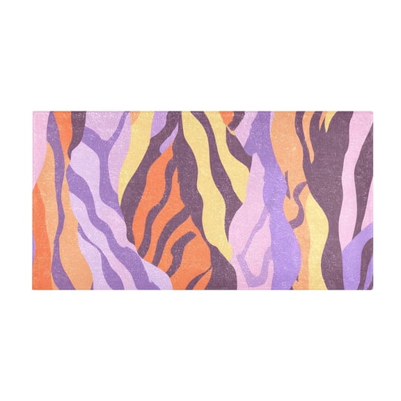 Tiger Stripe Pattern Bath Mat 39x20 Inch Soft Absorbent Non-Slip Plush Bathroom Rug for Floor