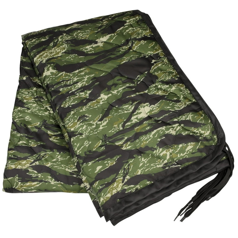 Tiger Stripe Reversible Military Poncho Liner Woobie Blanket Nylon