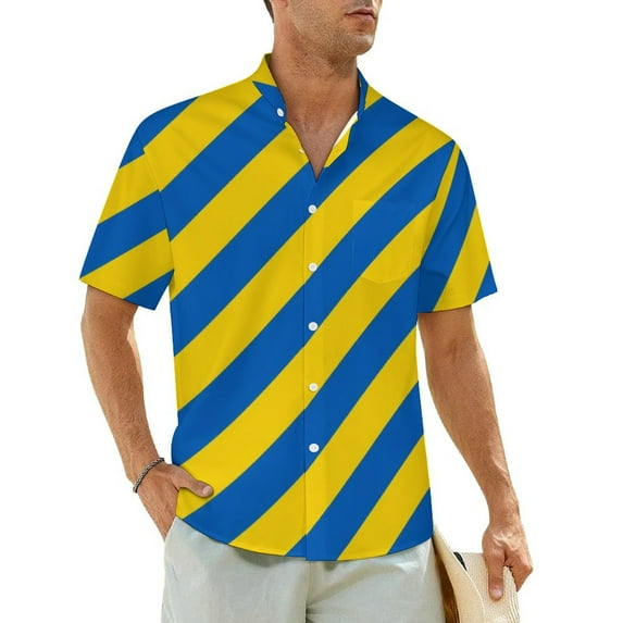 Tiger Stripe Striped Beach Shirt Green Black Lines Hawaii Casual Shirts Man Elegant Blouse