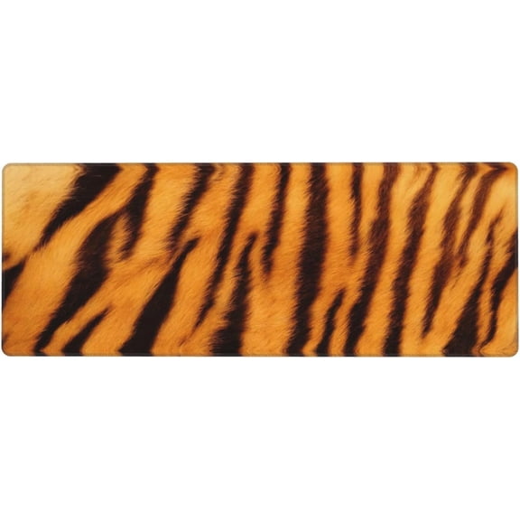 Tiger Striped Pattern Print Desk Pad for Keyboard Mouse, Computer Eyboard Mat with Non-Slip Rubber Base ﻿