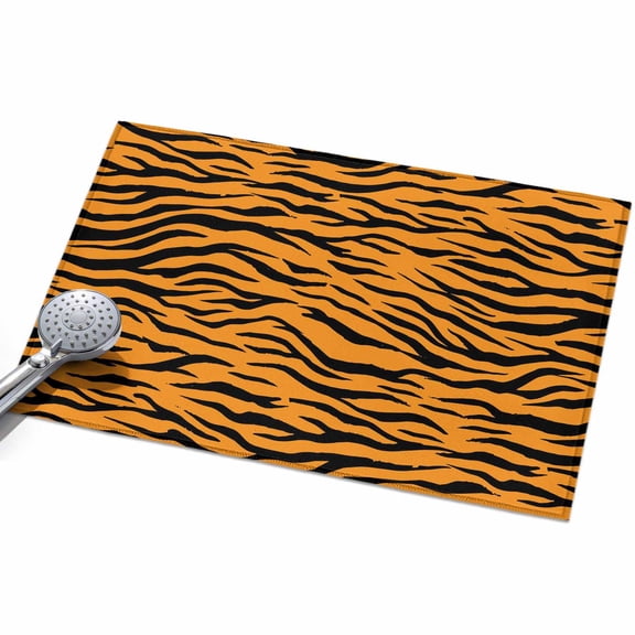 Tiger Stripes 2x3ft Non Slip Area Rug Orange Color Blocks Animals Pattern Abstract Washable Soft Area Rugs for Living Room, Indoor Circle Carpet for Bedroom Dining Room Kitchen