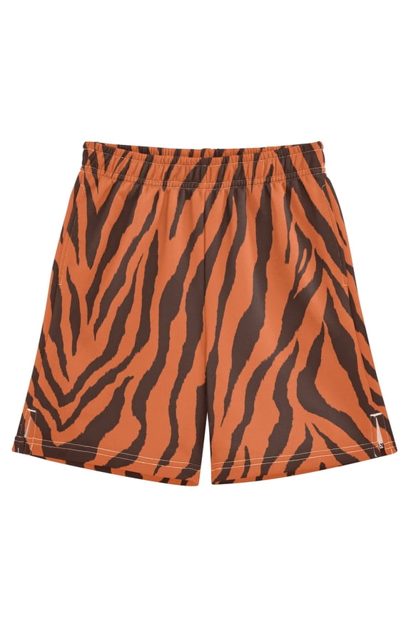 Tiger Stripes Athletic Shorts Breathable with Comfort Fit Drawstring Casual Sweatshorts X-Large