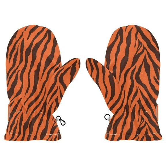 Tiger Stripes Cold Weather Mittens Cozy Gloves with Adjustable Fit Perfect for Outdoor Fun