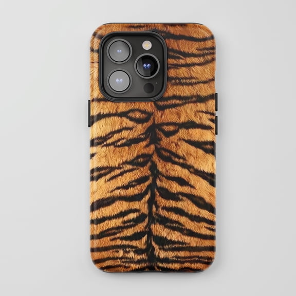 Tiger Stripes For iPhone Protective Phone Case Realistic Animal Print Orange Black