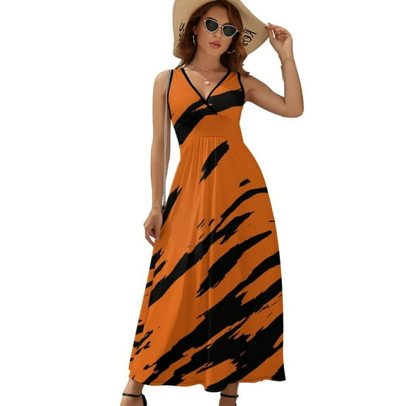 Tiger Stripes Pattern Sleeveless Dress Summer Women Clothes Dress for Pregnant Women Dresses