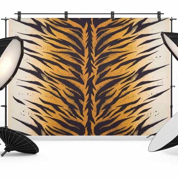 Tiger Stripes Photography Backdrop 8x6FT, Modern Themed Tropical Animal Texture Photo Backdrops, Background for Photography Studio Photo Studio Background, Back Drop for Photoshoot