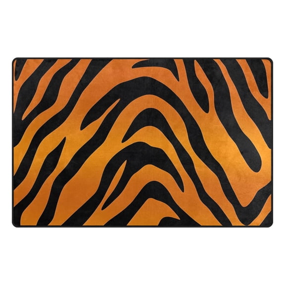 Tiger Stripes Print Memory Foam Area Rug 31"x20" Non Slip, Absorbent, Fade Proof for Living Room, Bedroom, Office