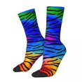 thumbnail image 1 of Tiger Stripes Stockings Abstract Line Print Design Novelty Socks Autumn Anti Slip Socks Wo, 1 of 7