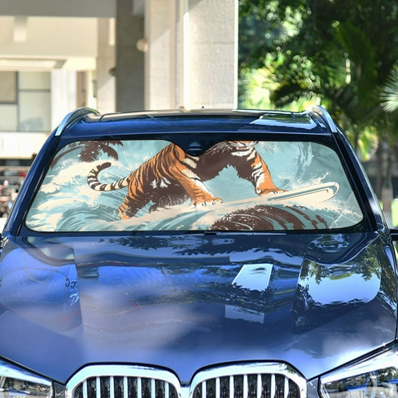 Tiger Surfing Automotive Front Car Windshield Sun Shade Reflector Foldable for Front Fit for Cars Truck SUVs