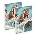thumbnail image 1 of Tiger Surfing Ring Binder Notebook Journey Note Diary College Ruled Spiral Notebook Study Loose Leaf Paper A5 60 Pages, 1 of 8
