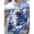 thumbnail image 1 of Tiger T-Shirt for Men 3D Animal 3D Printed Men's Summer Short Sleeve T-Shirt Oversized Casual Men's Cruel Clothing, 1 of 5