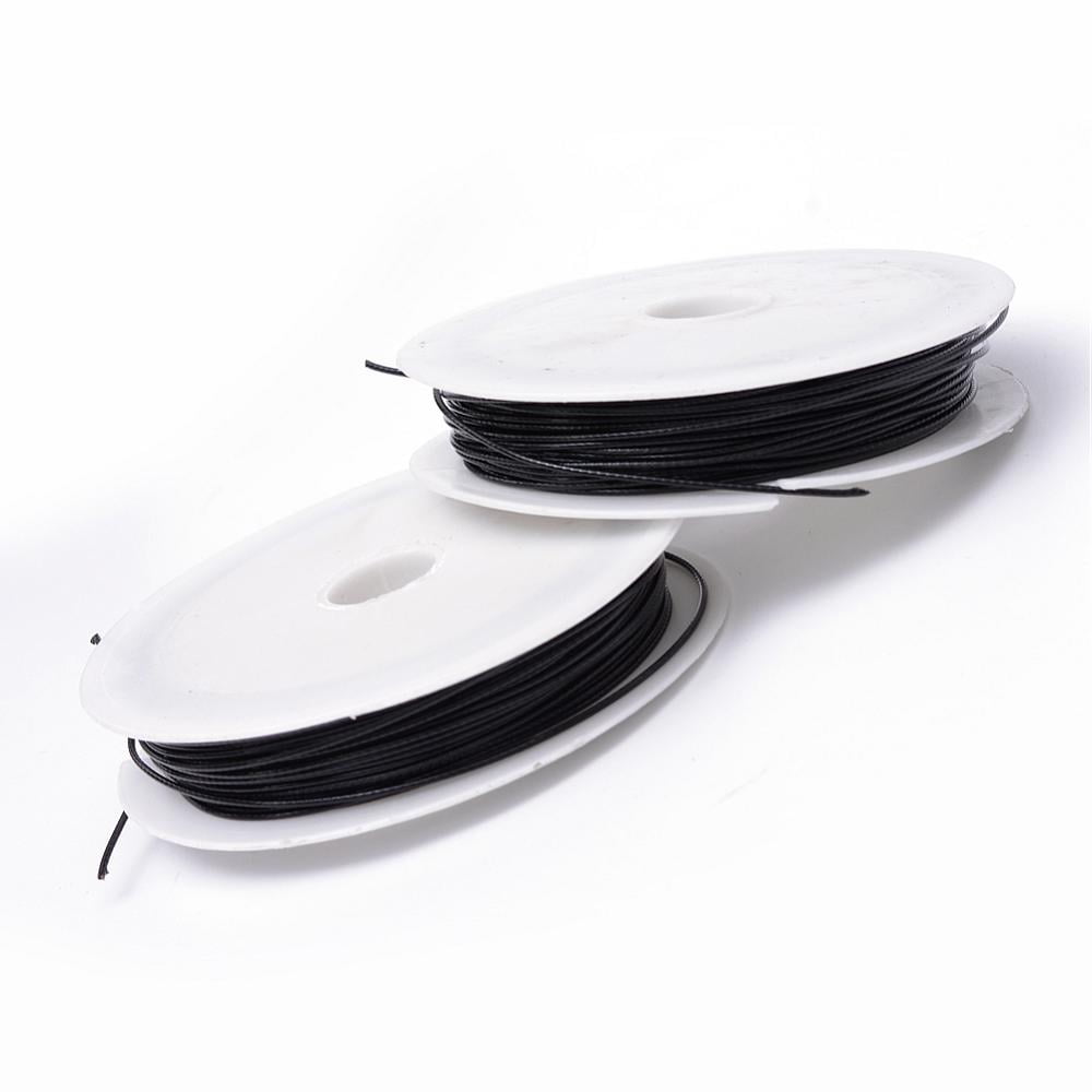 Tiger Tail Wire Nylon-coated Stainless Steel Black 20 Gauge(0.8mm) about 59.05 Feet(18m)/roll 10 rolls/group