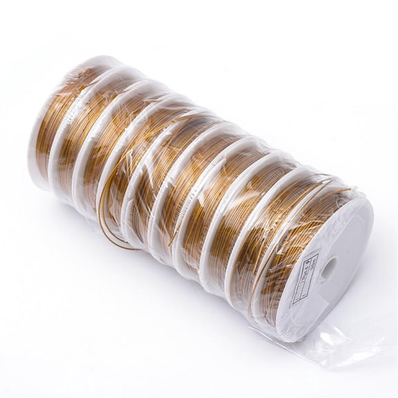 Tiger Tail Wire Nylon-coated Stainless Steel Dark Goldenrod 18 Gauge(1mm) 26.24 Feet(8m)/roll 10 rolls/group