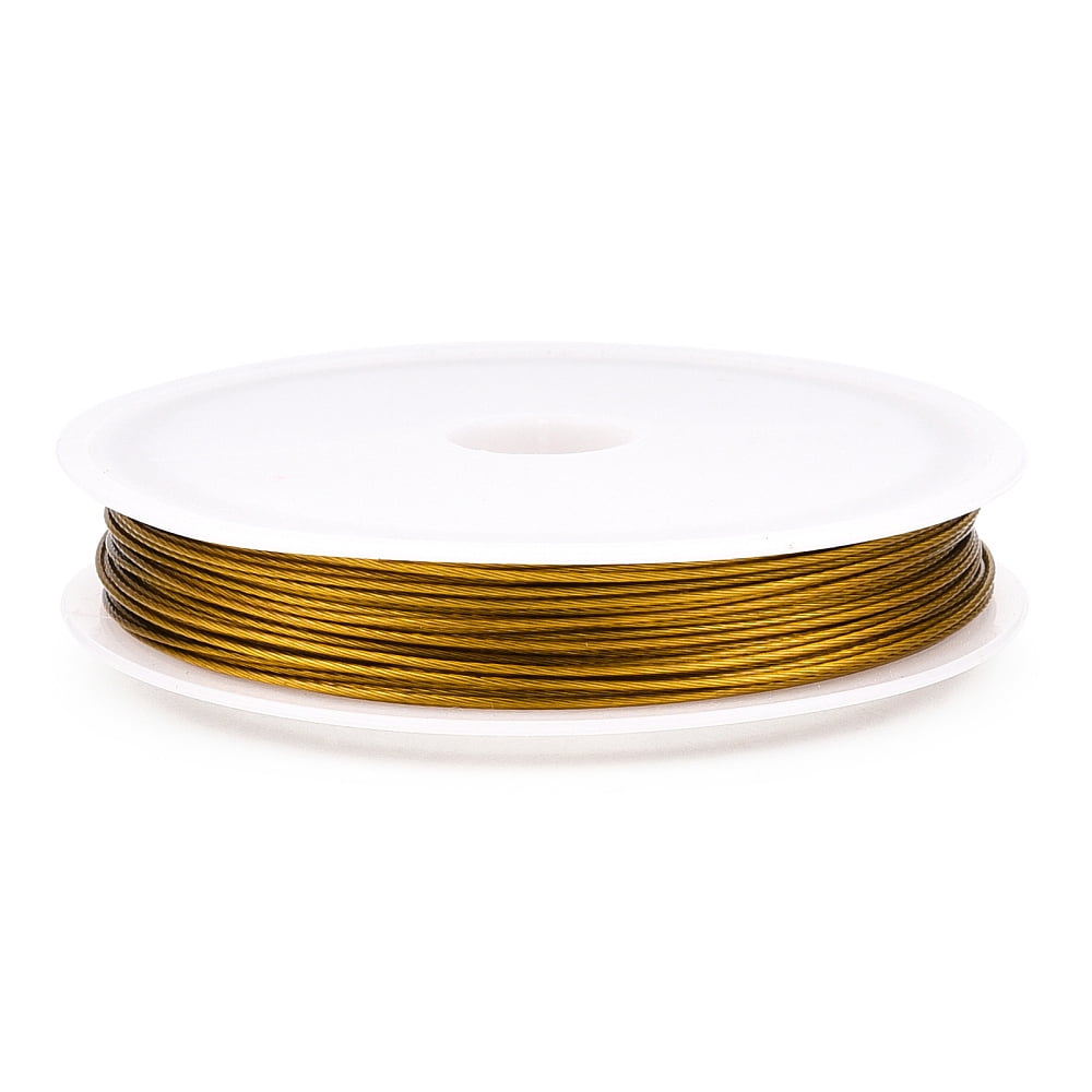 Tiger Tail Wire Nylon-coated Stainless Steel Dark Goldenrod 20 Gauge(0.8mm) about 59.05 Feet(18m)/roll 10 rolls/group