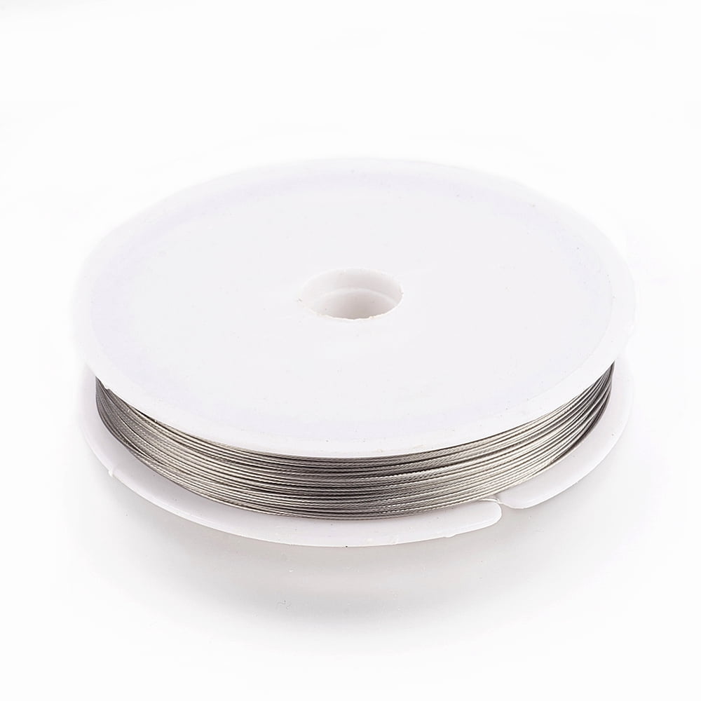 Tiger Tail Wire Nylon-coated Stainless Steel Original Color Raw 24 Gauge 0.5mm about 164.04 Feet(50m)/roll DIY