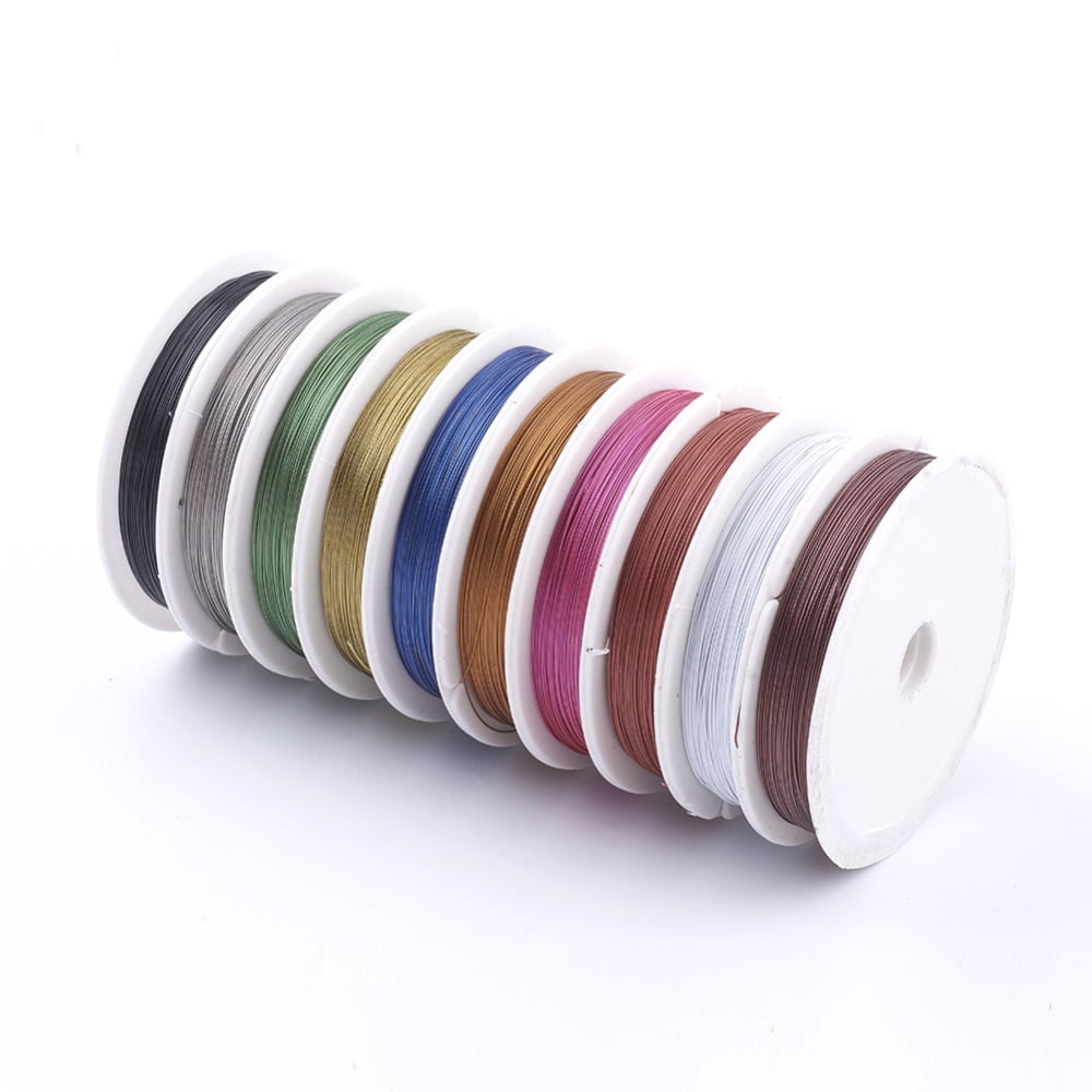 Tiger Tail Wire Nylon-coated Stainless Steel Wire Mixed Color 0.38mm about 164.04 Feet(50m)/roll