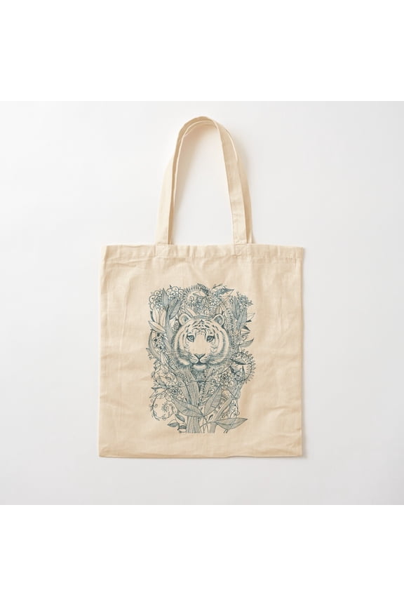 Tiger Tangle Canvas Tote Bags, Reusable Shopping Bag