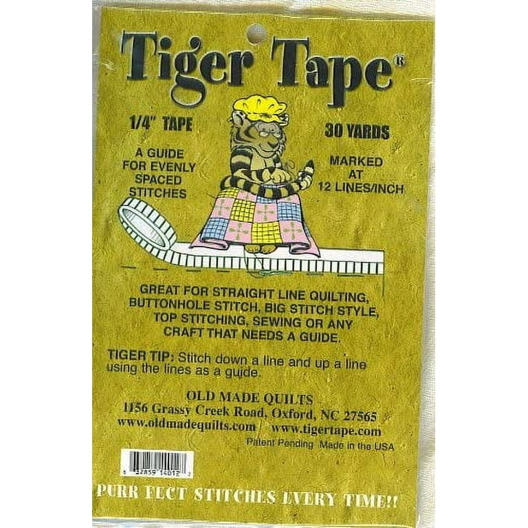  Tiger Tape 1/4-12 Lined Stitching Tape, 30 Yards, White