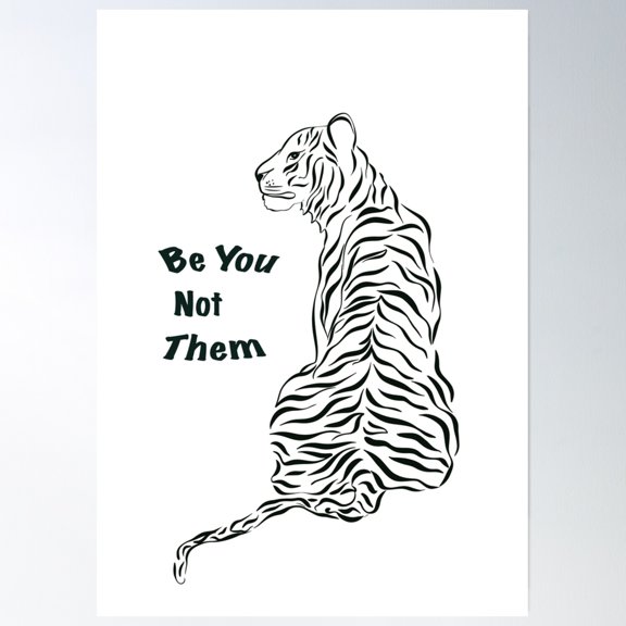 Tiger Theme Poster Wall Art, Modern Wall Decor, 8x12 UNFRAMED