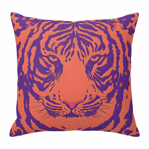 Tiger Throw Pillow Cover Abstract Cotton Linen Cushion Cover Throw Pillow Case with Invisible Zipper for Couch Sofa Bed Chair Car 24x24 Inch