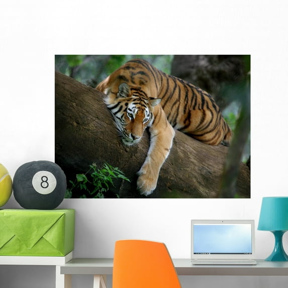 Tiger Tree Wall Mural by Wallmonkeys Peel and Stick Graphic (36 in W x 26 in H) WM311211