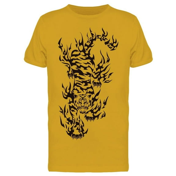 Tiger Tribal Tattoo Art T-Shirt Men -Image by Shutterstock, Male x-Large